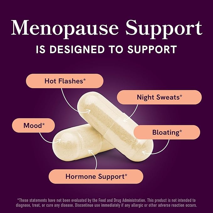 Menopause Support with Prebiotics and Probiotics for Women | Hormone Balance, Hot Flashes & Night Sweats | 50 Billion CFU, DIM & Black Cohosh | Triple Action Menopause Supplements for Women | 30 Ct