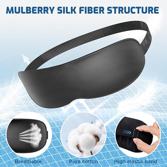 Heated Eye Mask for Dry Eyes, Warm Eye Compress with Flaxseed & Temperature Control, Dry Eye Mask for Relax & Reduce Strain Dark Circle Improve Sleep