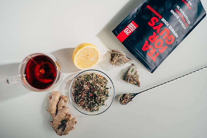 Tea For Guys: Vitality Blend – Natural Support for Testosterone, Libido, Prostate and Male Fertility | Herbal Tea for Energy & Wellness – 20 Biodegradable Tea Bags