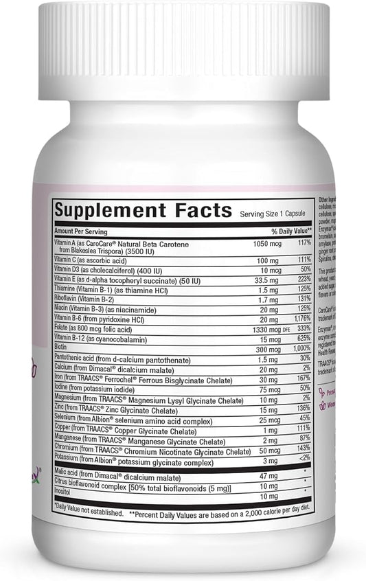 Prenatal Vitamins for Women – Complete Pregnancy Multivitamin with Folic Acid, Iron, Vitamin D3, B12, Zinc & Biotin – Daily Prenatal Support Before, During & After Pregnancy – 120 Capsules