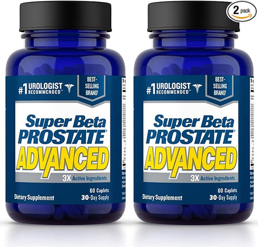 Advanced – Promote Sleep, Support Bladder Emptying. Prostate Support Supplement for Men's Health with Beta Sitosterol, not Saw Palmetto. (120 Caplets, 2-Pack)