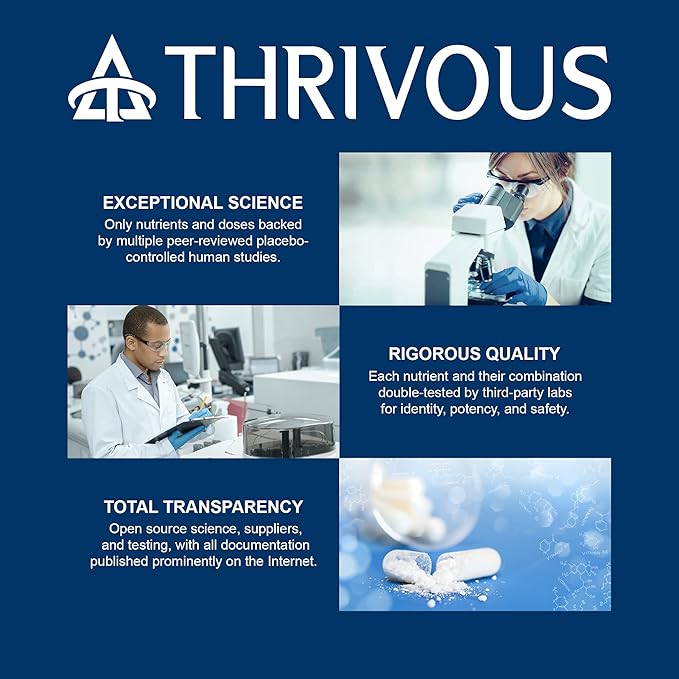 Thrivous Vitality - Enhance Cell & DNA Function for Better Aging - Advanced Geroprotector Supplement: Berberine, Nicotinamide Riboside, Resveratrol, CoQ10, Blueberry Anthocyanin - 60 Capsules