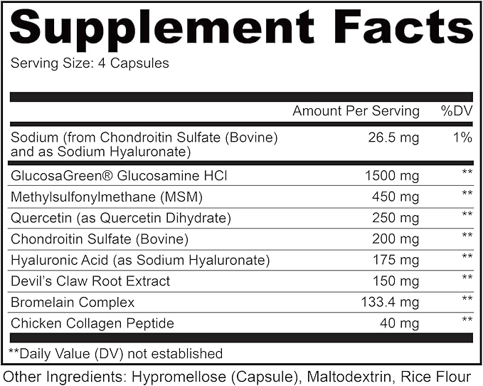 LIVELY VITAMIN CO. Joint Jive - Lubricate Joints (Knee, Ankle, Neck, Shoulder, Back) - Collagen - Glucosamine - MSM - Quercetin - Chondroitin - Devils Claw - Shellfish-Free Formula - 240 Count