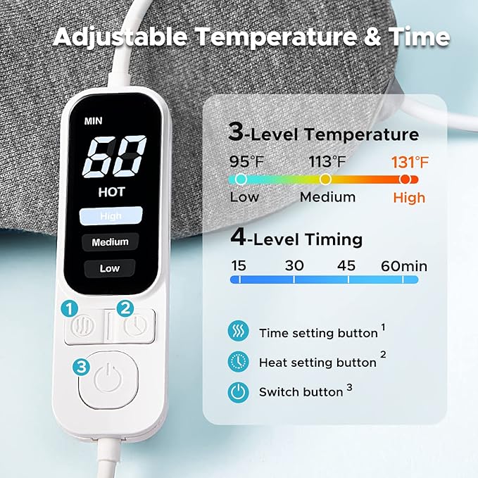 Ezona Heated Eye Mask, Warm Eye Compress Mask for Dry Eyes, USB Electric Eye Heating Pad with Temperature & Timer Control, Dry Eye Mask for Blepharitis, Sinus Migraine (Indigo)