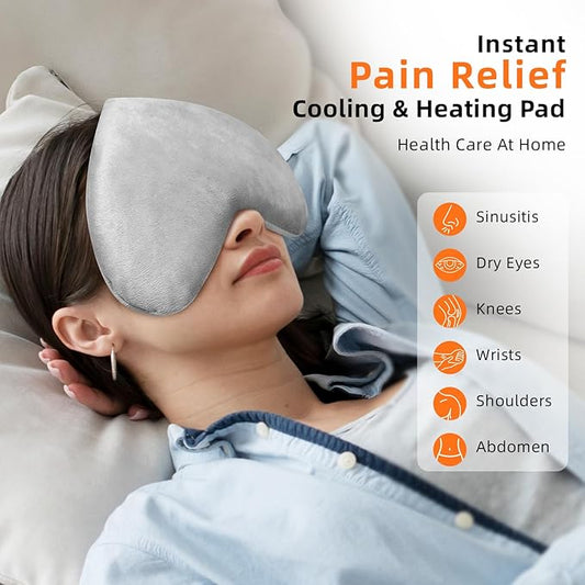 Heart Weighted Eye Mask, Heated Eye Masks for Dry Eyes, Warm Compress for Eyes, Multipurpose for Cramps, Joints, Neck, Moist Heat Compress for Soothing Muscle Pressure and Relaxation(Grey)