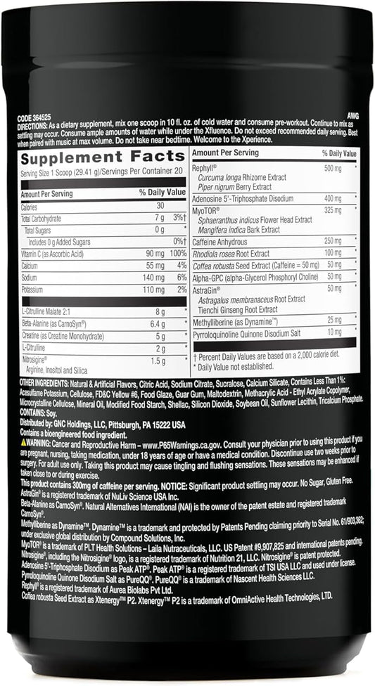 BEYOND RAW Concept X, Clinically Dosed Pre-Workout Powder, Contains Caffeine, L-Citrulline, Creatine, and Beta-Alanine, Orange Mango, 20 Servings
