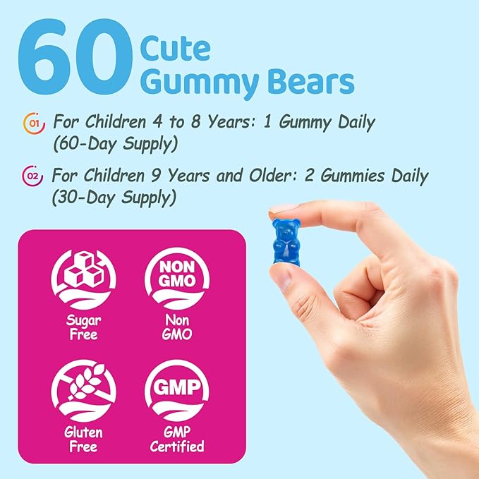 Kids Methylated Multivitamin - Chewable Multivitamin for Kids & Teens 4+, With L Methylfolate, Vegan Omega-3, Zinc, Probiotics & Elderberry, Immune Support, Brain Health, MTHFR Supplement, 2PC