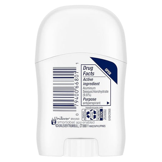 Dove Advanced Care Antiperspirant Deodorant Stick for Women Pack of 36 Clear Finish Trial and Travel Size 0.5 oz