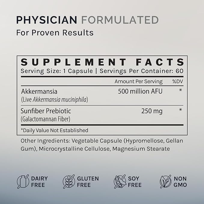 InfiniWell Akkermansia Probiotic for Digestive Health - Support Healthy Longevity, Immunity & A Balanced Gut Microbiome with Akkermansia Muciniphila Probiotics (60 Capsules)