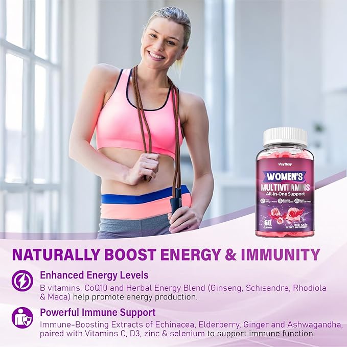 Methylated Multivitamin Gummy for Women - Womens Multivitamin Gummies with Vitamins A C D E, Methylated Folate, Biotin, B Complex, Iron, CoQ10, Inositol - Multi Vitamins for Energy, Beauty, Immune
