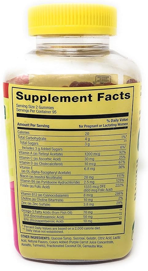 Spring Valley Adult Prenatal Health Multivitamin DHA & Folic Acid, Fruit, 190 Gummies+Better Guide Vitamins Supplements Book