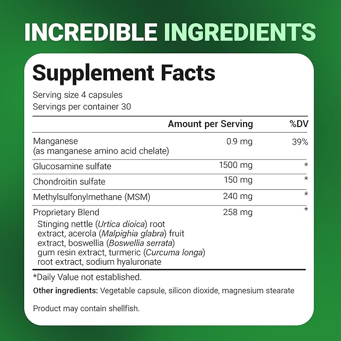 Dr. Berg Glucosamine Chondroitin MSM Turmeric & Boswellia - Advanced Joint Support Supplement with 1500 mg Glucosamine Sulfate - Includes 120 Capsules