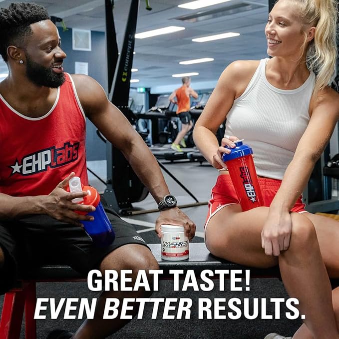 EHP Labs OxyShred Non Stimulant Pre Workout Powder - Stim Free, Caffeine Free Preworkout for Men & Women - Non Stim Preworkout - Sugar Free Energy Powder - Raspberry, 60 Servings