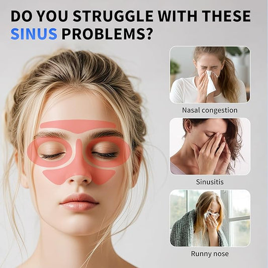 Aroma Season Heated Sinus Mask, Sinus Pressure Relief Mask with 5 Heat & 6 Timer Settings, Face Heating Pad for Nasal Congestion, Sinusitis, Hormone Migraine, Tension Headache Relief