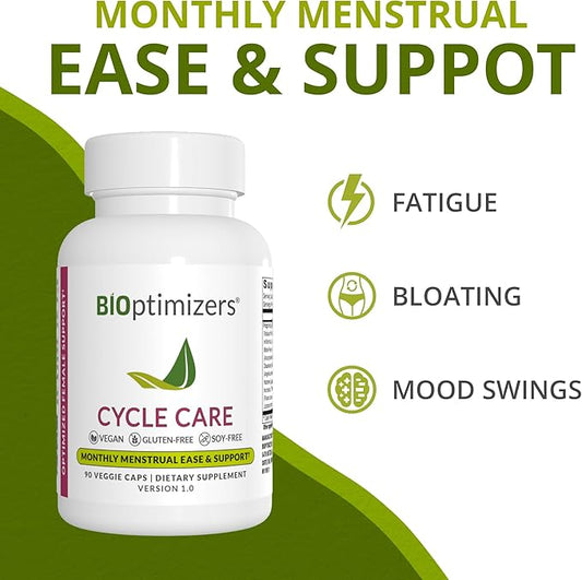 BIOptimizers - Cycle Support - Period Support Supplement for Women - Bloating and Cramping Menstrual Relief - 90 Capsules