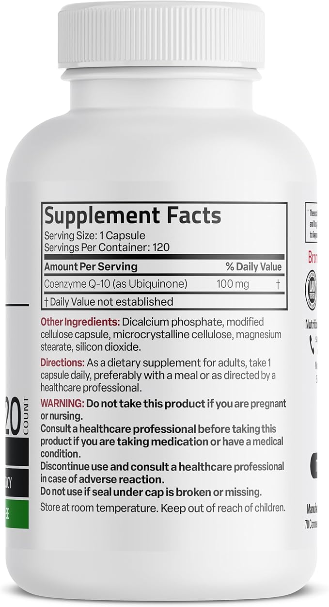 Bronson CoQ10 100 MG High Potency Cellular Energy Production, 120 Vegetarian Capsules