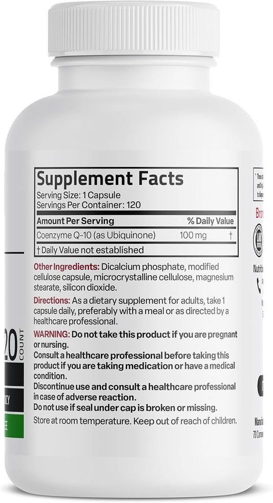 Bronson CoQ10 100 MG High Potency Cellular Energy Production, 120 Vegetarian Capsules