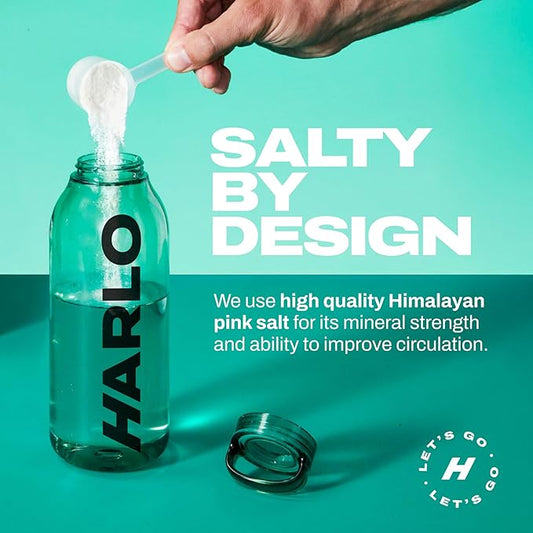 Harlo - Raspberry Salt Electrolyte Drink Mix with Bovine Collagen & Creatine- Creatine Monohydrate Powder - Energy Drink Powder - Pre Workout Powder - Sugar Free Energy Drinks - Post Workout Recovery