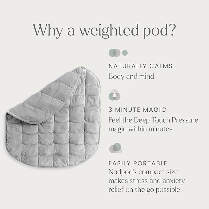 Nodpod Weighted Blanket & Sleep Mask Bundle – Ultra-Soft Body Blanket with Glass Beads + Light-Blocking Eye Mask – Relaxation, Comfort, Travel & Better Sleep - Elephant Gray