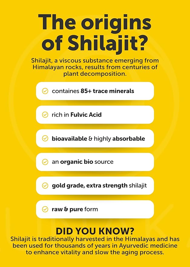 Lunakai USA Made Pure Shilajit Capsules with Ashwagandha, Rhodiola & Cordyceps - Extra Strength Shilajit Extract for Men & Women, 60ct