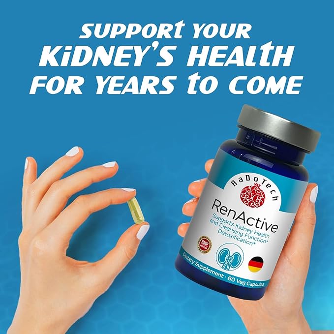 RenActive Kidney Detox Cleanse, Health Supplement for All-Natural Kidney Cleanse, Gut Health and Overall Wellness, 60 Veg Capsules, GMP, (Pack of 3)