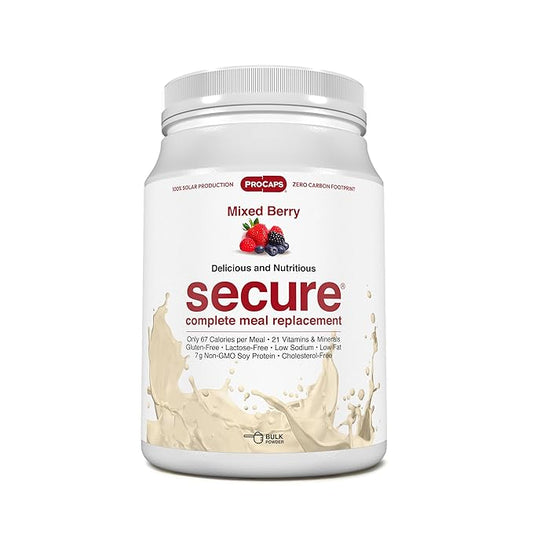 ANDREW LESSMAN Secure Soy Complete Meal Replacement - Mixed Berry 60 Servings - Only 67 Calories, 7g Non-GMO Soy Protein, Vitamins and Minerals, Low-Fat, Nutritious and Delicious, Mixes Instantly