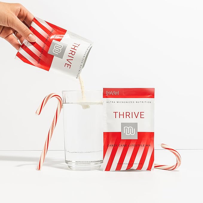 Thrive Protein Shake | 16 Packets (35g Each) | Gluten-Free, Pea Protein Blend, Probiotics, Fiber & Digestive Enzymes | Supports Lean Muscle (16 Packtes (Single Servings), Candy Cane)