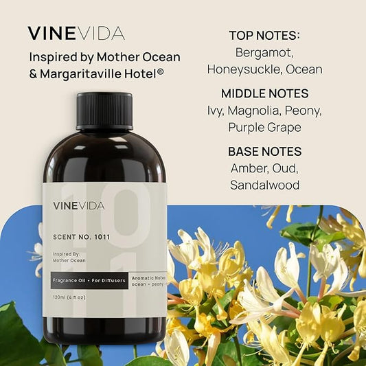VINEVIDA (4oz) Hotel Fragrance Diffuser Oil - Hotel Scents Diffusers for Home - Cold Air Diffuser Oil - Hotel Scent Essential Oil - Scent No.1011 Inspired by Mother Ocean