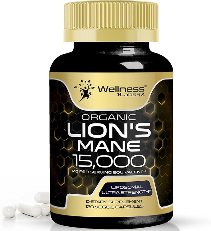 Lions Mane Supplement Capsules - 120 Count - Mushroom Supplement, Brain Supplements for Memory and Focus, Lion's Mane Mushroom Capsules Organic - Cognitive and Immune Support, Focus Supplement
