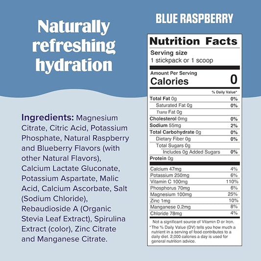 Ultima Replenisher Daily Electrolyte Powder Drink Mix – Sugar Free – Blue Raspberry, 20 Stickpacks – Hydration Packets with 6 Electrolytes and Trace Minerals – Keto Friendly, Vegan, Non-GMO
