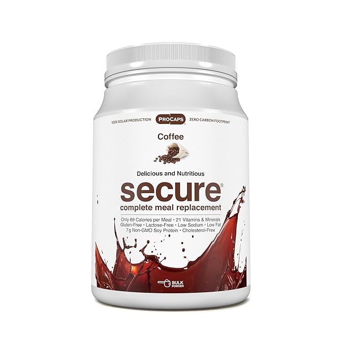 ANDREW LESSMAN Secure Soy Complete Meal Replacement - Coffee 30 Servings - Only 69 Calories, 7g Non-GMO Soy Protein, Vitamins and Minerals, Low-Fat, Nutritious and Delicious, Mixes Instantly
