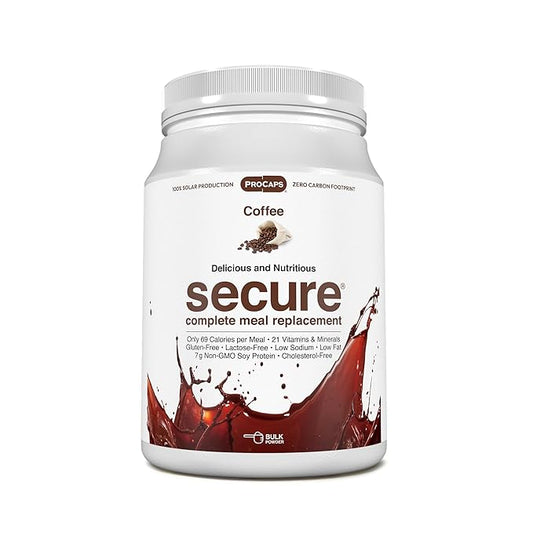 ANDREW LESSMAN Secure Soy Complete Meal Replacement - Coffee 30 Servings - Only 69 Calories, 7g Non-GMO Soy Protein, Vitamins and Minerals, Low-Fat, Nutritious and Delicious, Mixes Instantly