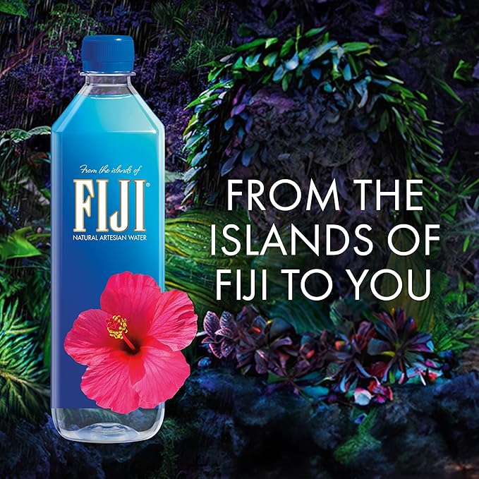 FIJI Natural Artesian Bottled Water 700mL / 23.7 Fl Ounce (Pack of 12) - 100% Natural Electrolytes