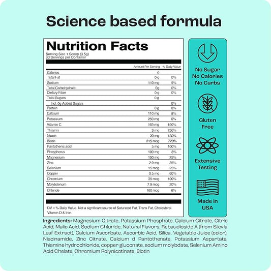 KEY NUTRIENTS Electrolytes Powder No Sugar - Juicy Strawberry Lemonade Electrolyte Powder - Hydration Powder - No Calories, Gluten Free Keto Electrolytes Powder - 90 Servings - Made in USA