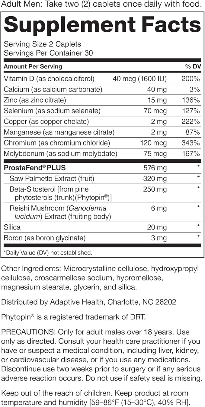 Advanced with Saw Palmetto - Prostate Health Supplements for Men, Bladder & Urinary Support with Beta-sitosterol, Reishi, Saw Palmetto, Vitamin D, Zinc Oxide, Selenium - 120 Count