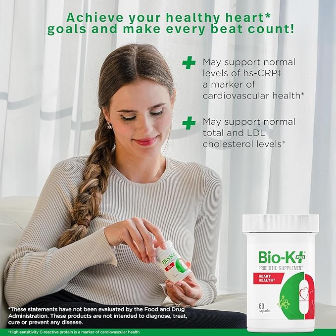 Bio-K+ Probiotic Bundle: Heart Health (60 ct) for Cholesterol Support + Women’s Health (30 ct) for Vaginal & Urinary Tract Health. Vegan, Non-GMO, Shelf-Stable.