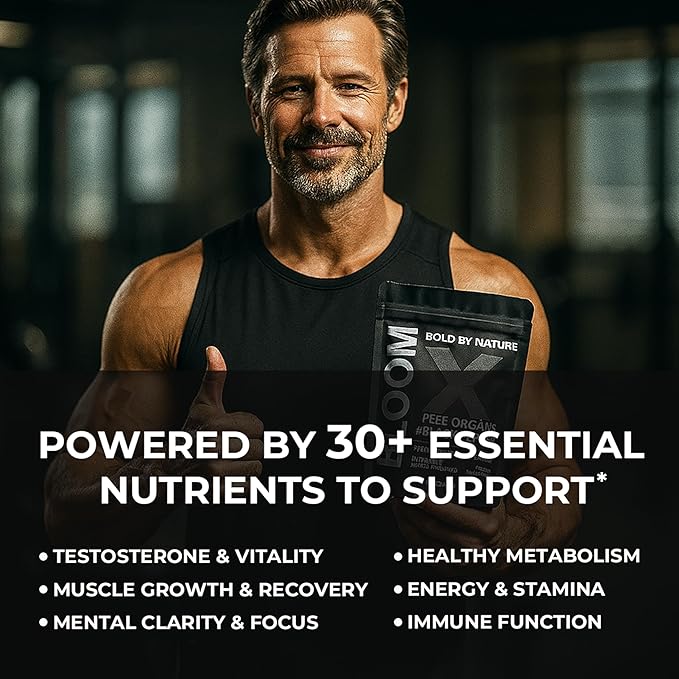 Beef Organ Supplement for Men | 100% Grass Fed Beef Liver Capsules with Bull Testicle, Prostate, Bone Marrow & More | Bloom X - Ancestral Superfoods for Vital Energy, Immunity & Men’s Health | 180 ct