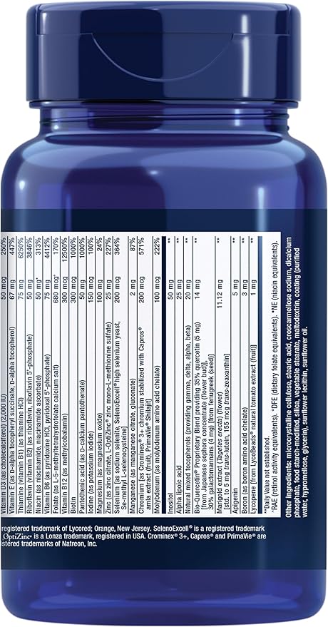 Life Extension Two-Per-Day Multivitamin – Daily Dose of Vitamins & Minerals for Men and Women - Complete Essential Vitamin Supplement for Energy, Health – Gluten-Free – Non-GMO – 60 Tablets