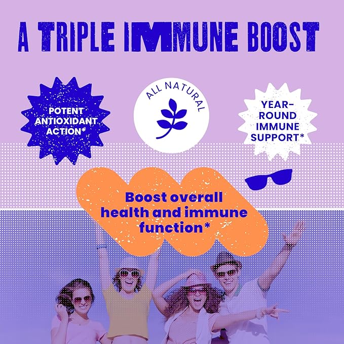 SAM+LEO Immunity Gummies for Kids & Teens - Elderberry, Echinacea + Vitamins C & D - Vegan Daily Immune Support - Berry Flavor - 60ct