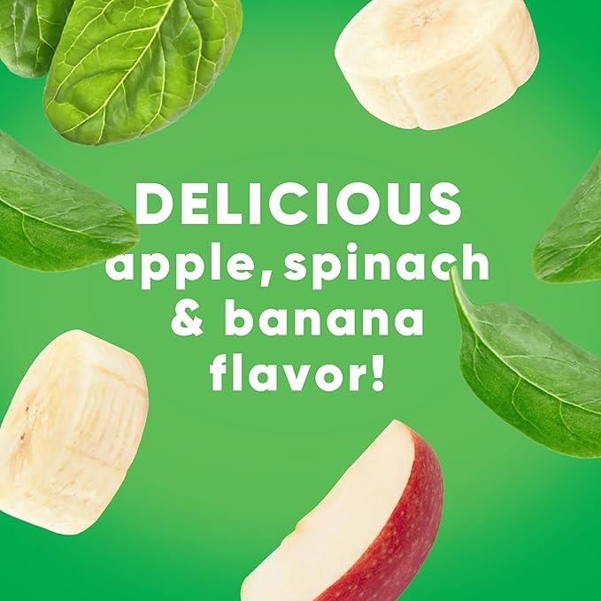 vitafusion Vitamin-Boosted Smoothie +Fiber with Energy Metabolism and Immunue Support, Apple Spinach Banana Flavor Excellent Source of Vitamins C, D, and B12, 3.5oz, 6 Count