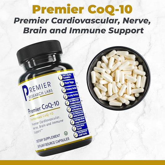 Premier Research Labs CoQ10 - Coenzyme Q10, Co Q 10 Supplement, 100mg Capsules, Ubiquinol Co Enzyme Q-10 with Red Algae & MCT Oil - 60 Vegetarian Capsules