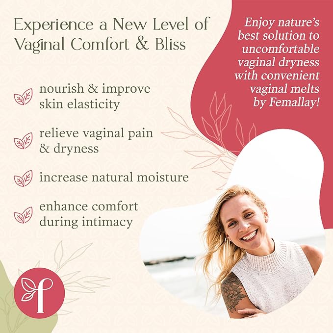 Femallay Organic Vaginal Moisturizing Suppository Melts Variety Pack - 100% Natural Suppositories for Vaginal Odor and Dryness Relief, Ultra-Hydrating Fast-Acting Comfort (Cherry & Strawberry)