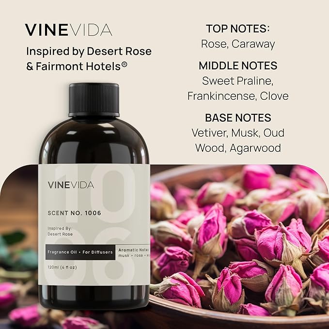 VINEVIDA 128oz Hotel Fragrance Collection - Cold Air Diffuser - Scent No.1006, Inspired by Fairmont