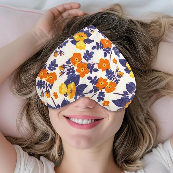 Heart Weighted Eye Mask, Heated Eye Masks for Dry Eyes, Warm Compress for Eyes, Multipurpose for Cramps, Joints, Neck, Moist Heat Compress for Soothing Muscle Pressure and Relaxation