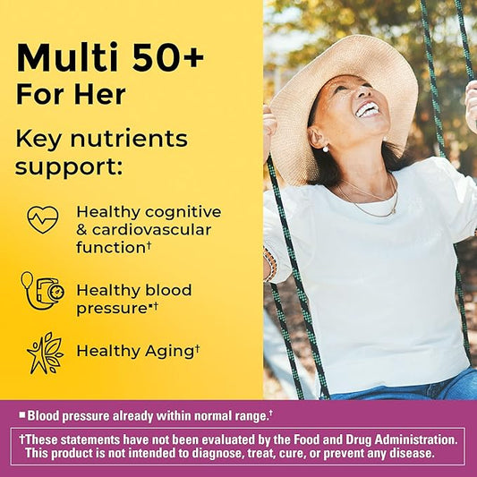 Nature Made Multivitamin For Women 50+ No Iron, Multivitamins for Women 50 Plus, Daily Nutritional Support, Nature Made Multi Vitamins, 90 Tablets, 90 Day Supply