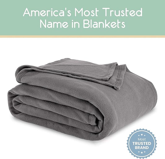King Size Microfleece Blanket | All-Season Comfort | Supersoft Lightweight Throw Blanket | Plush Throw for Bed, Couch or Sofa | Travel and Pet-Friendly