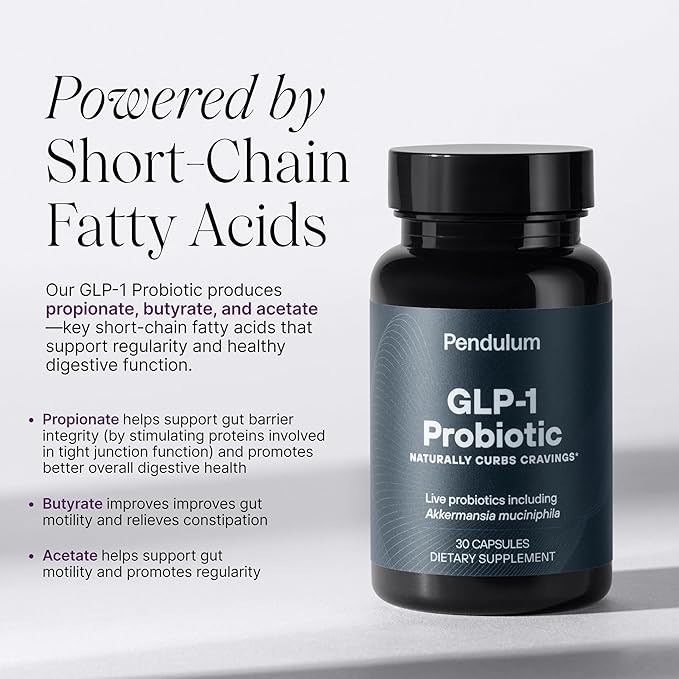 Pendulum GLP-1 Probiotic – Relieves GLP-1 Digestive Issues Like Bloating, Constipation & Diarrhea | Improves Regularity & Gut Health with Akkermansia & Other Strains (30 Capsules)