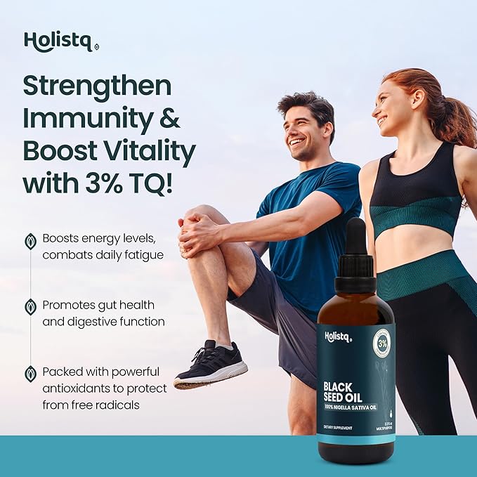 Black Seed Oil Organic Cold Pressed Drops 3% Thymoquinone 100mL | Cold Pressed Black Cumin Nigella Sativa Oil for Immune Support, Skin, Hair Health, Heart, Omega 369, Non-GMO, Vegan, Antioxidant Boost