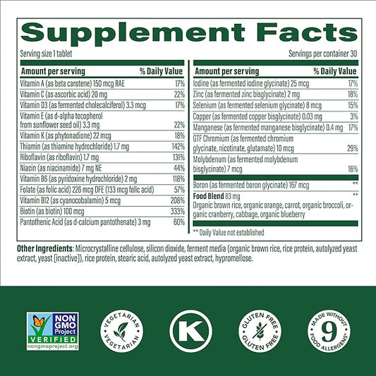 MegaFood Kids One Daily Multivitamin - Convenient Mini Multivitamin for Kids - with Zinc, Vitamins C, B & D - Vegetarian, Gluten Free, Non GMO - 30 Tablets, 30 Servings