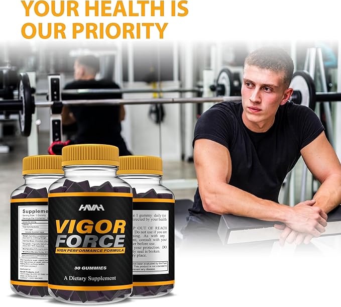 Vigor Force Maximum Strength Performance Gummies VigorForce Premium Gummy Supplement, Vigor Force Maximum Strength Advanced Shilajit Supplement, Vigor Force Advanced Formula Gomitas (30 Gummies)